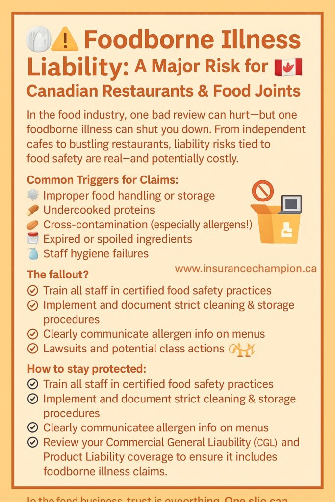 🍽️⚠️ Foodborne Illness Liability: A Major Risk for Canadian Restaurants & Food Joints.