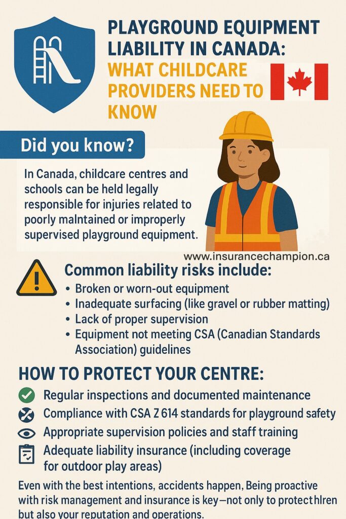 🏞️ Playground Equipment Liability in Canada: What Childcare Providers Need to Know.